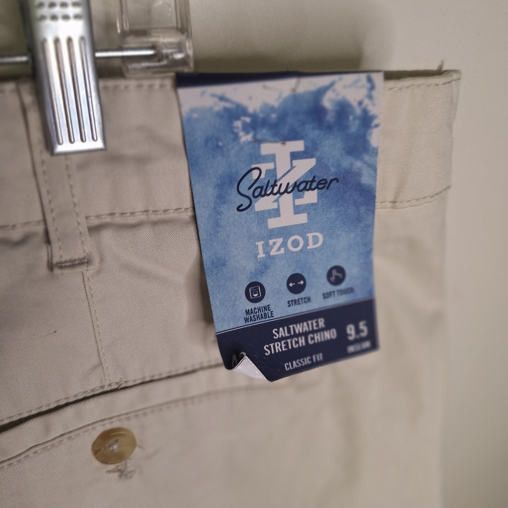 Izod Saltwater Stretch Chino Pants in Beige Size 42 X 9.5"